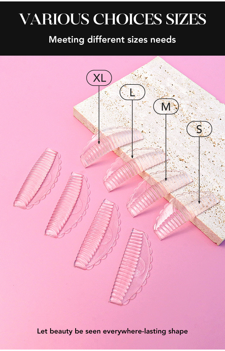 Set de 8 Pads de Rehaussement de Cils – Silicone Hypoallergénique Réutilisable