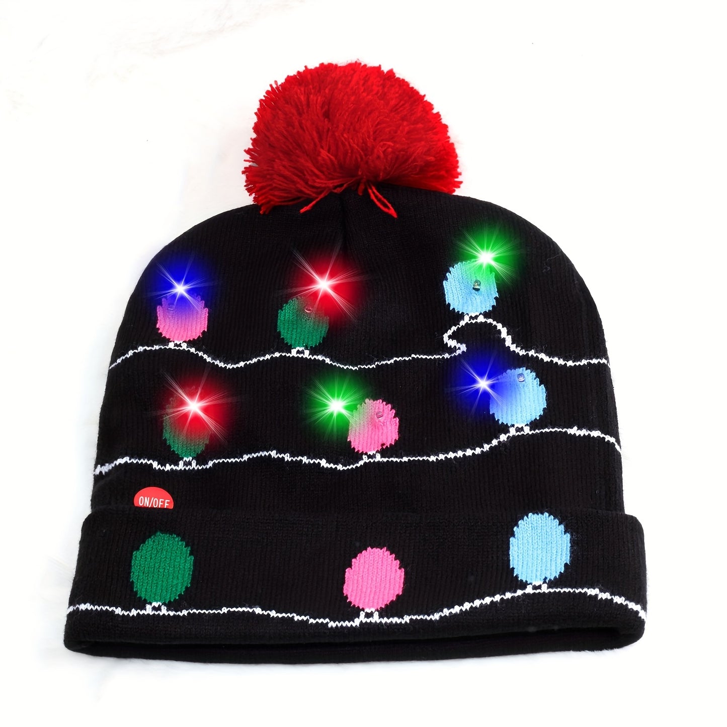 Bonnet Tricoté LED De Noël Pour Adultes Et Enfants Accessoire Festif Lumineux Chaud 100 Pour Cent Acrylique Doux by LSDLBoutique.ch