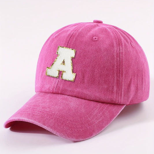 Casquette Vintage Alphabet A Z Rose Dorée Style Y2K Signée LSDLBoutique Pour Chaque Lettre by LSDLBoutique.ch