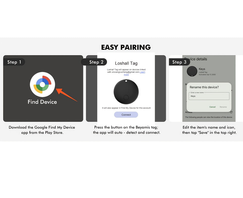 Tracker Bluetooth Android – Localisateur Compatible Google Find My Device