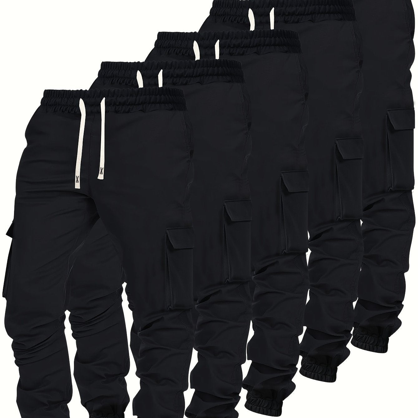 Lot de 5 Pantalons Cargo Homme – Multi-poches, Confort et Style Décontracté