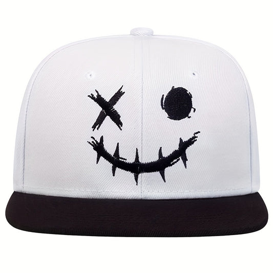 Casquette Hip Hop Noire À Smiley Brodé LSDLBoutique Confortable Style Décontracté Urbain Pour Été Voyage Mer by LSDLBoutique.ch
