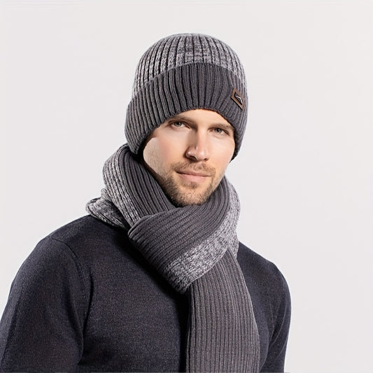Ensemble Bonnet Écharpe Gants Homme Hiver Tricotés Trois Pièces Confort Élégant by LSDLBoutique.ch