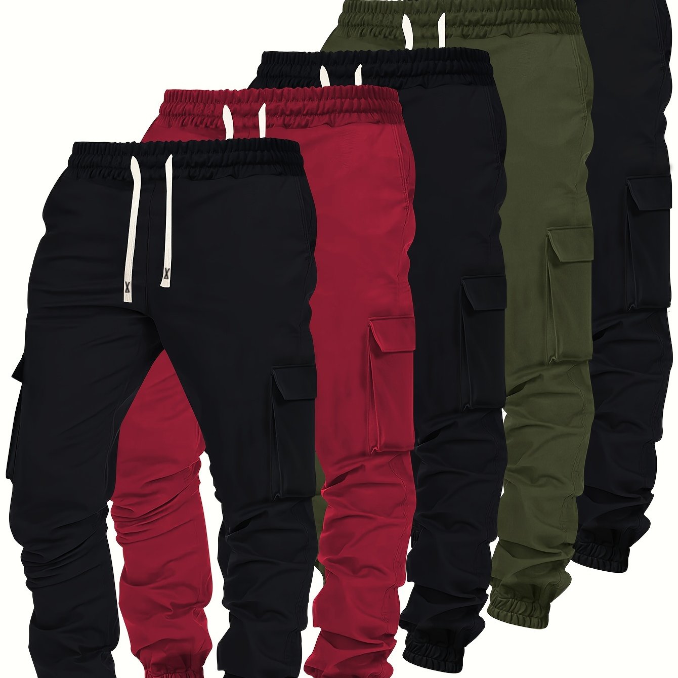 Lot de 5 Pantalons Cargo Homme – Multi-poches, Confort et Style Décontracté
