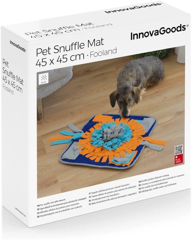 InnovaGoods® Tapis olfactif pour animaux Fooland, stimule l'odorat de votre animal et le garde occupé, avec 3 compartiments pour remplir de friandises ou de snacks, idéal pour les chiens et les chats.