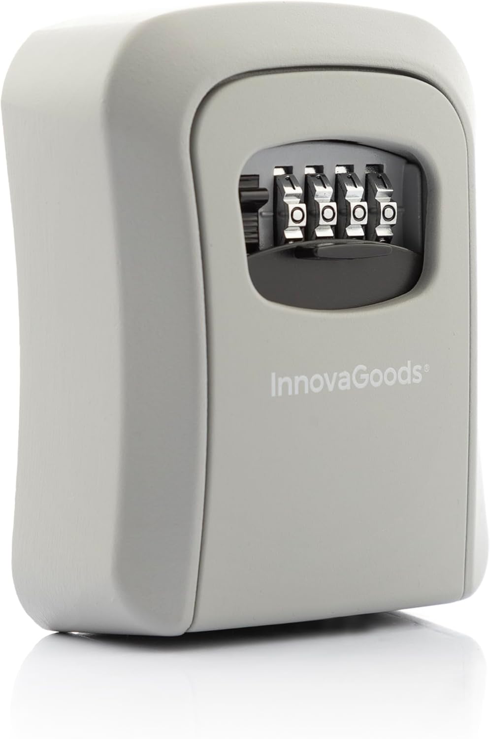 InnovaGoods - Coffre-fort pour Clés Extérieur et Intérieur, Résistant à l'Eau, Serrure à Combinaison 4 Chiffres, Compact et Polyvalent, Aluminium et Zinc, Gris, Standard, Plastique