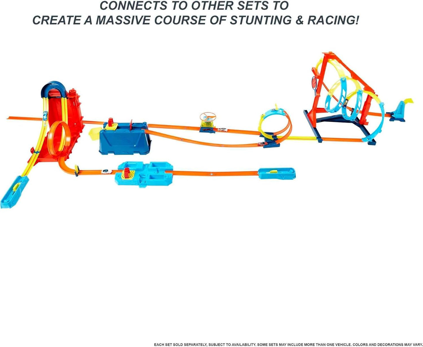 Hot Wheels Coffret Construction Circuit Petite Voiture Cascades Bidon D’Essence Track Builder Unlimited, 1 Véhicule Inclus, Jouet Enfant, A Partir De 6 Ans, HDX78