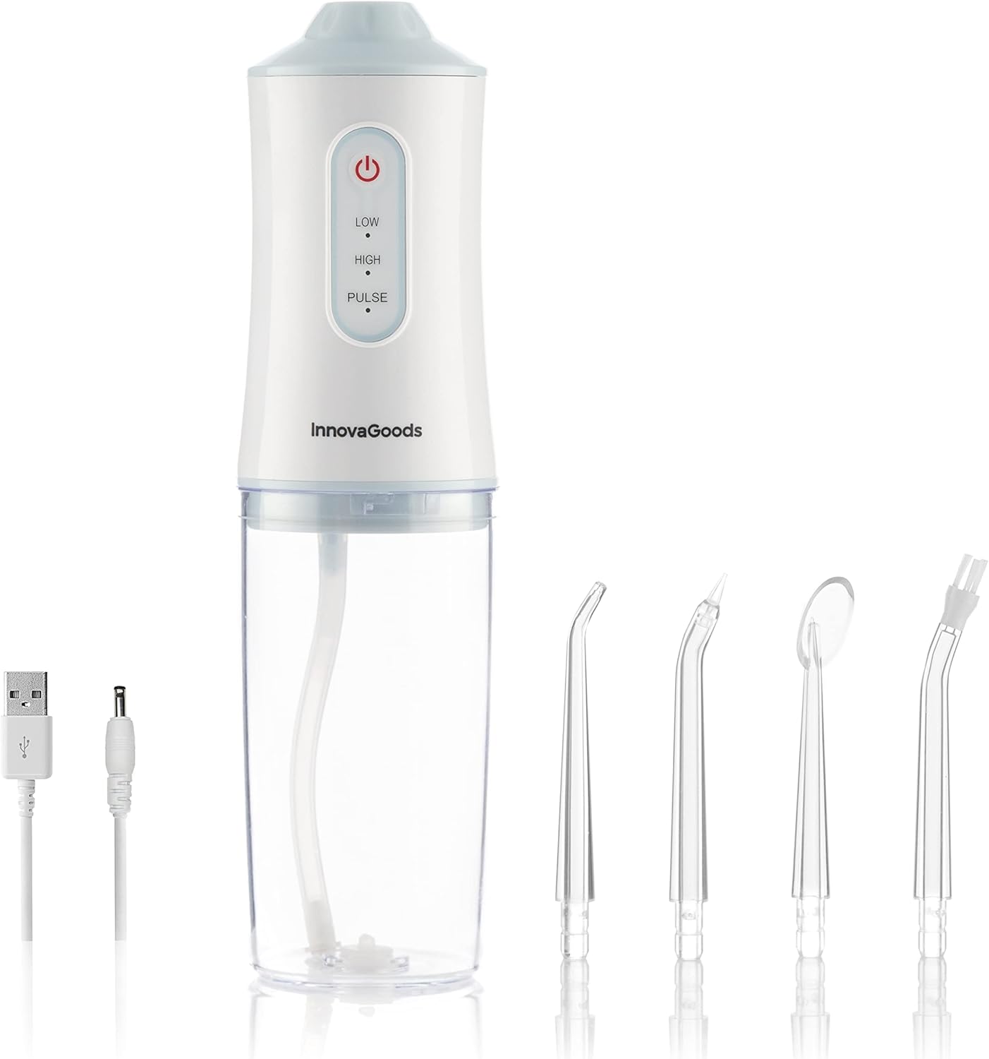 InnovaGoods® Irrigador dental recargable portátil Denter, nettoyez vos dents en profondeur et en toute efficacité, avec une fonction d'irrigateur dentaire, idéal pour la maison.