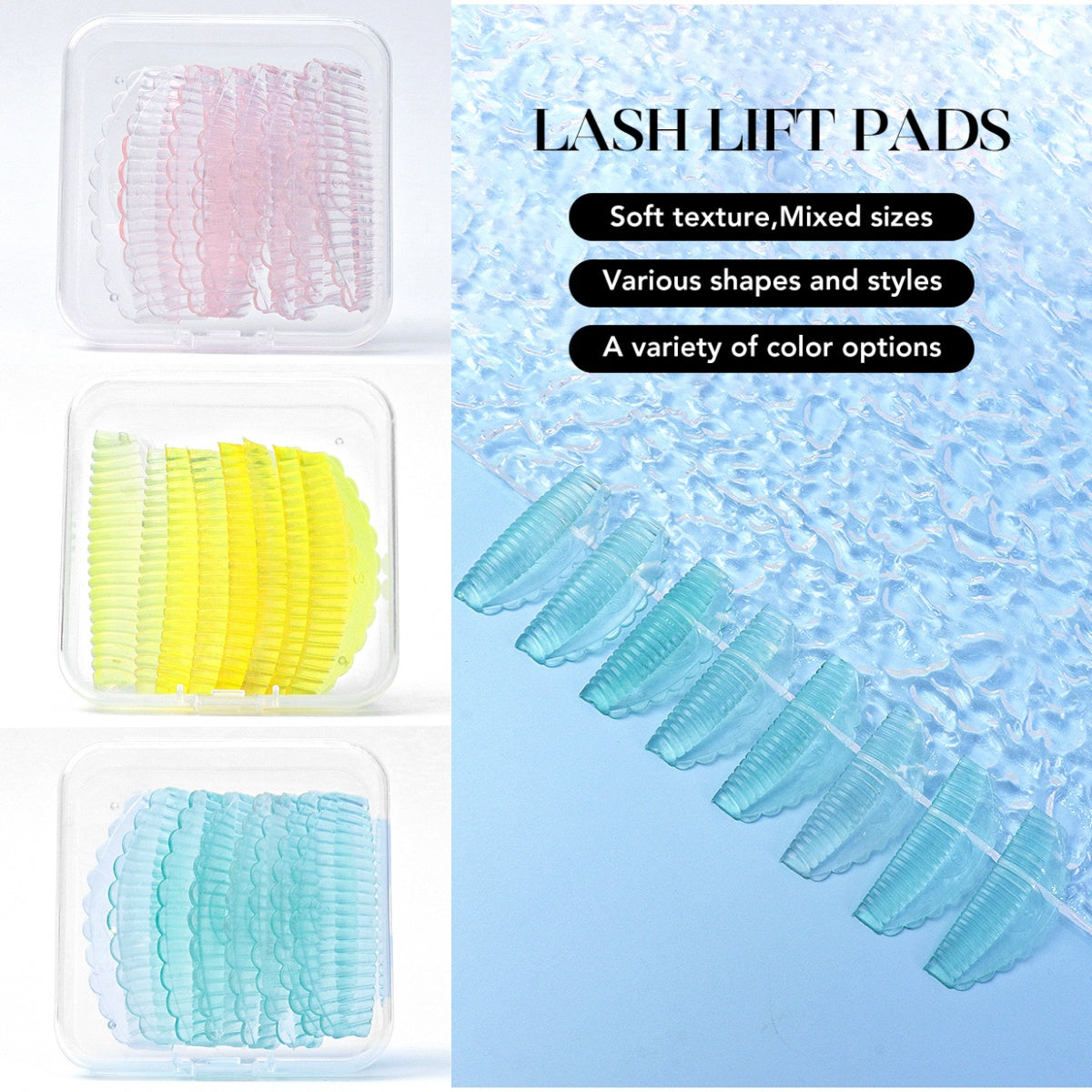 Set de 8 Pads de Rehaussement de Cils – Silicone Hypoallergénique Réutilisable