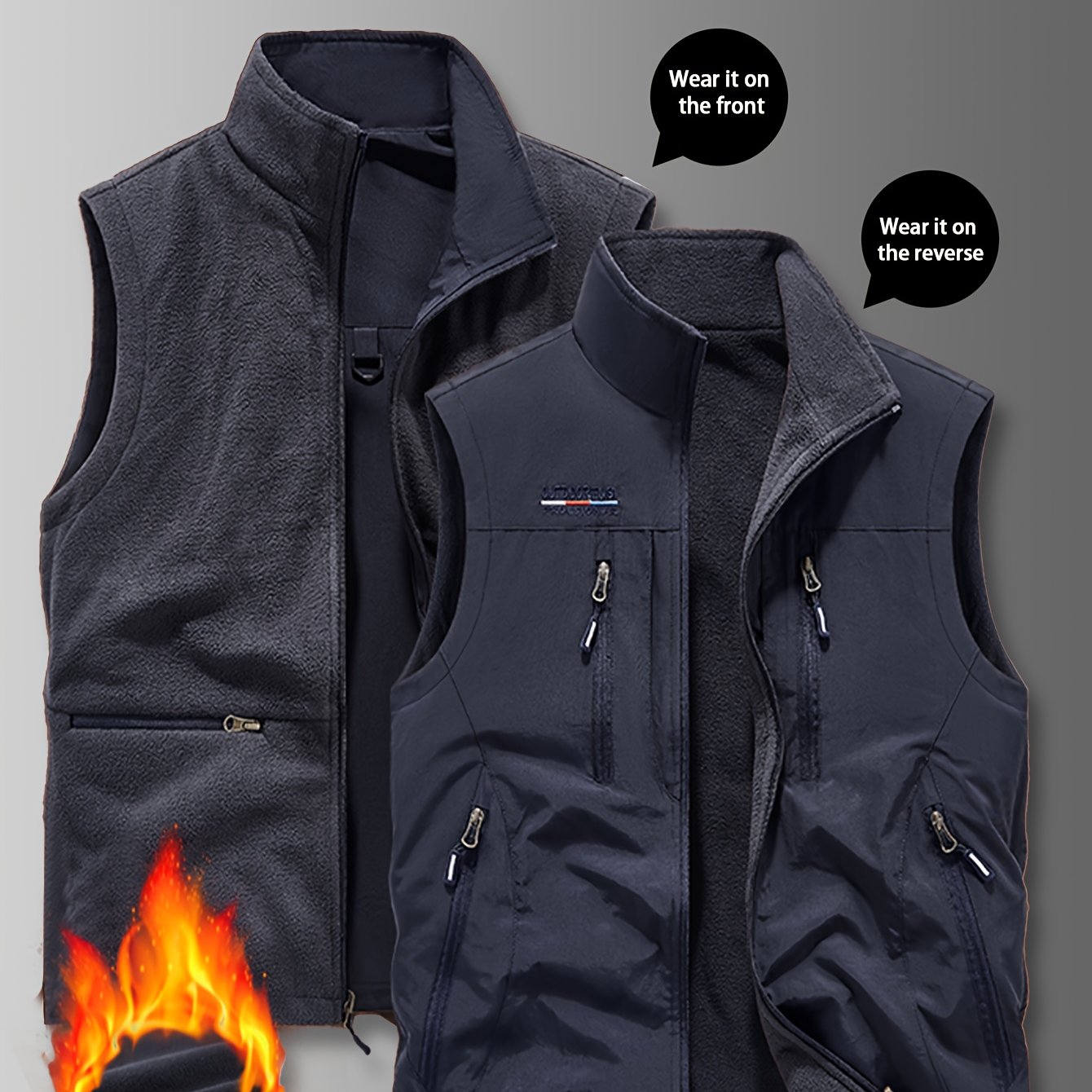 NordTrail – Gilet Réversible Homme Multi-Poches, Coupe Regular by LSDLBoutique.ch