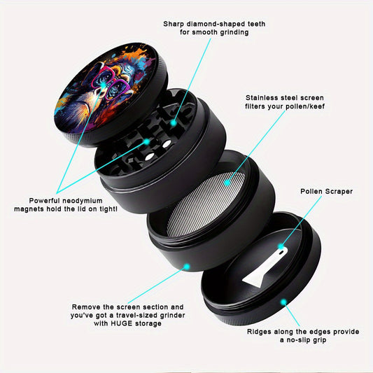 Grinder Gorille Lunettes Roses 4 Couches Zinc Design Fun by LSDLBoutique.ch