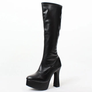 Bottes femme genou haut – Talon carré épais et plateforme