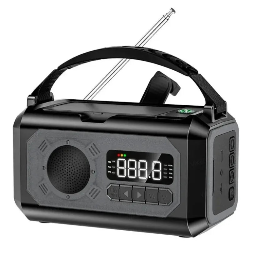 Radio de Secours Solaire 12000mAh – AM/FM/NOAA avec Lampe & Recharge USB