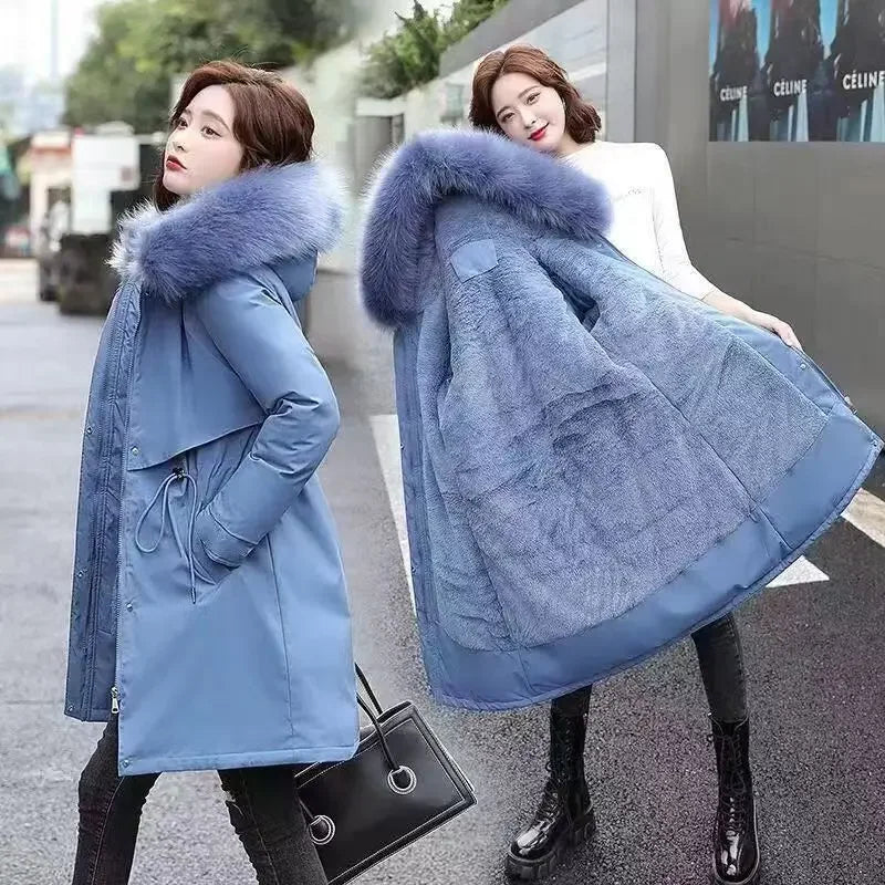 Manteau Hiver Femme Doublé Polaire – Parka Longue Oversize Style Coréen