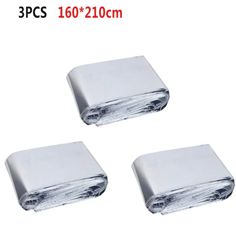 Lot de 3 Couvertures de Survie Thermiques 160×210 cm – Mylar Réfléchissant Étanche