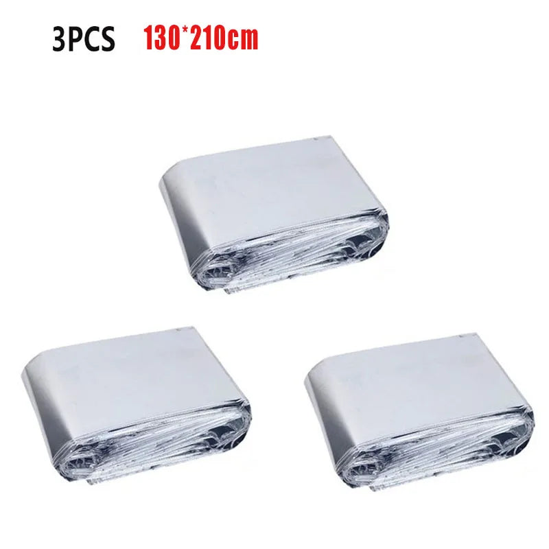 Lot de 3 Couvertures de Survie Thermiques 160×210 cm – Mylar Réfléchissant Étanche