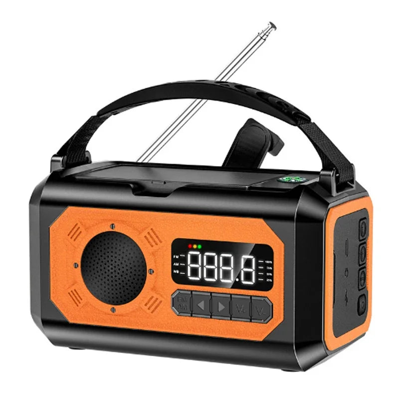 Radio de Secours Solaire 12000mAh – AM/FM/NOAA avec Lampe & Recharge USB