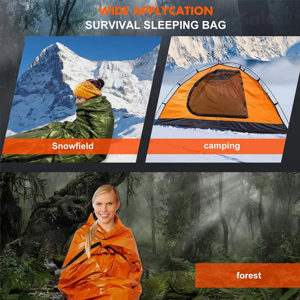 Sac de Couchage de Survie Thermique – Étanche, Réutilisable, Mylar 200×90 cm