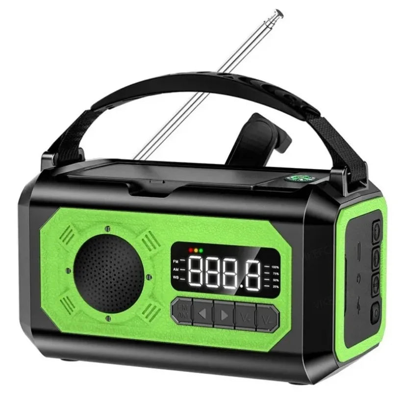 Radio de Secours Solaire 12000mAh – AM/FM/NOAA avec Lampe & Recharge USB