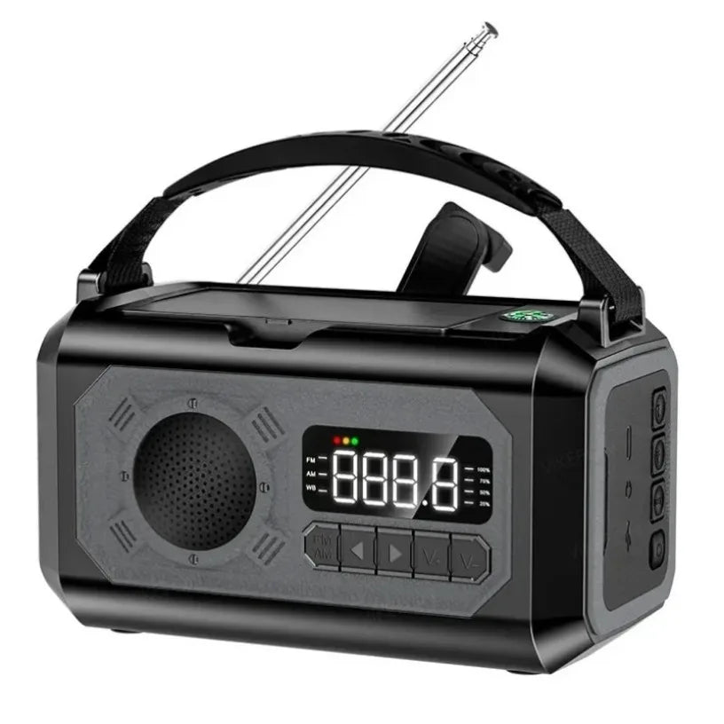 Radio de Secours Solaire 12000mAh – AM/FM/NOAA avec Lampe & Recharge USB