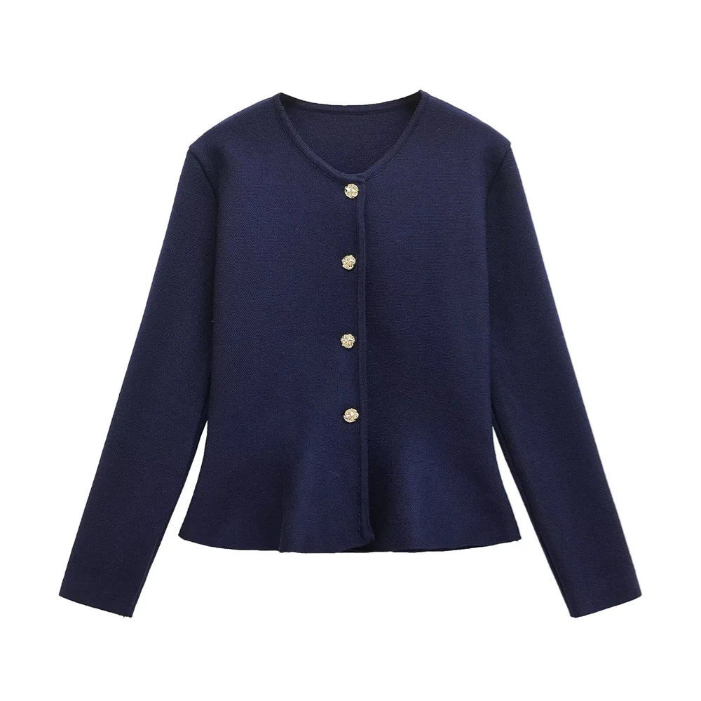 Veste Courte à Boutons Style Épuré – Printemps/Été Femme