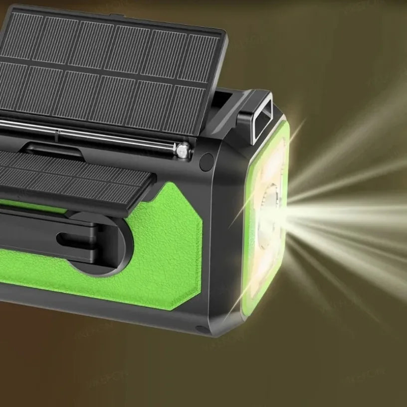 Radio de Secours Solaire 12000mAh – AM/FM/NOAA avec Lampe & Recharge USB