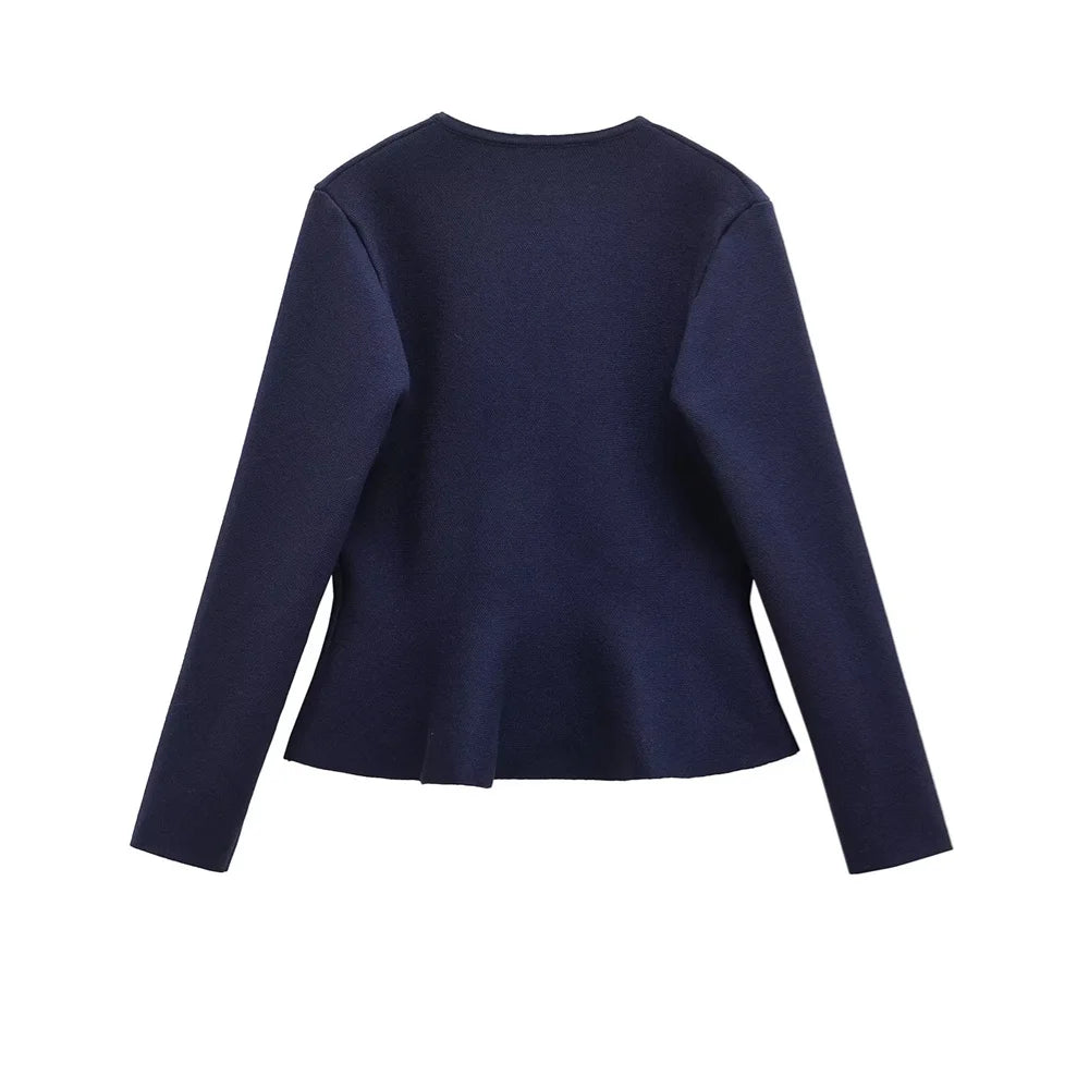 Veste Courte à Boutons Style Épuré – Printemps/Été Femme