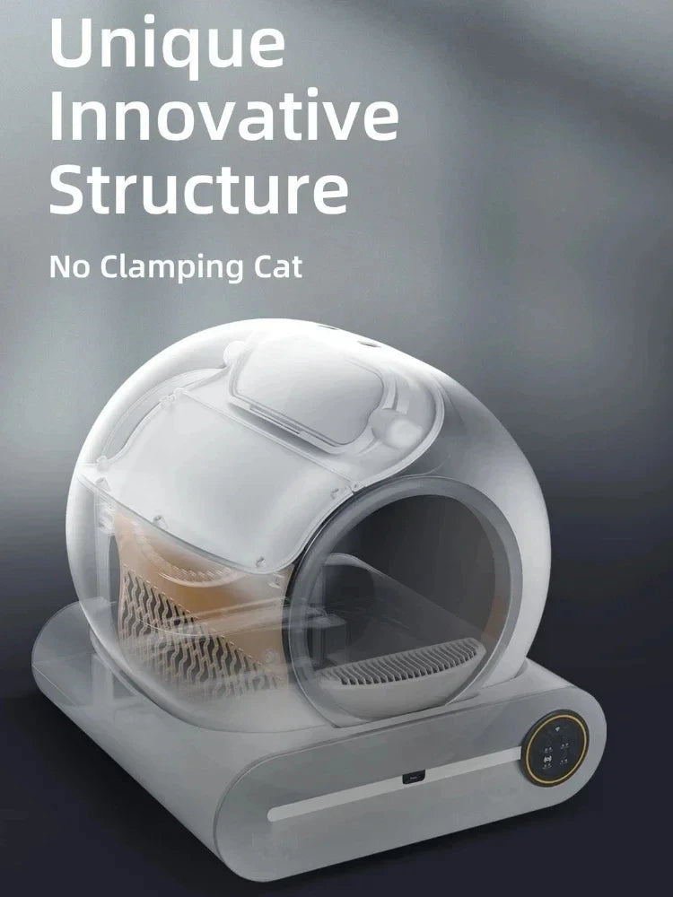 Maison de toilette autonettoyante pour chat – 65L, connectée et fermée