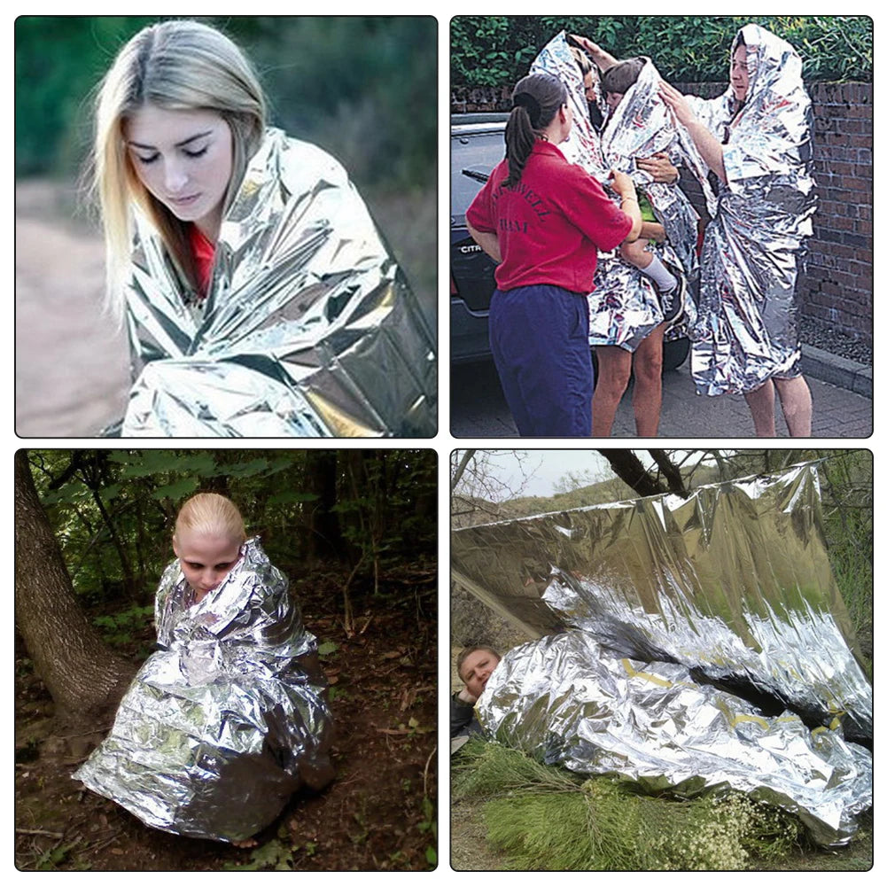 Lot de 3 Couvertures de Survie Thermiques 160×210 cm – Mylar Réfléchissant Étanche