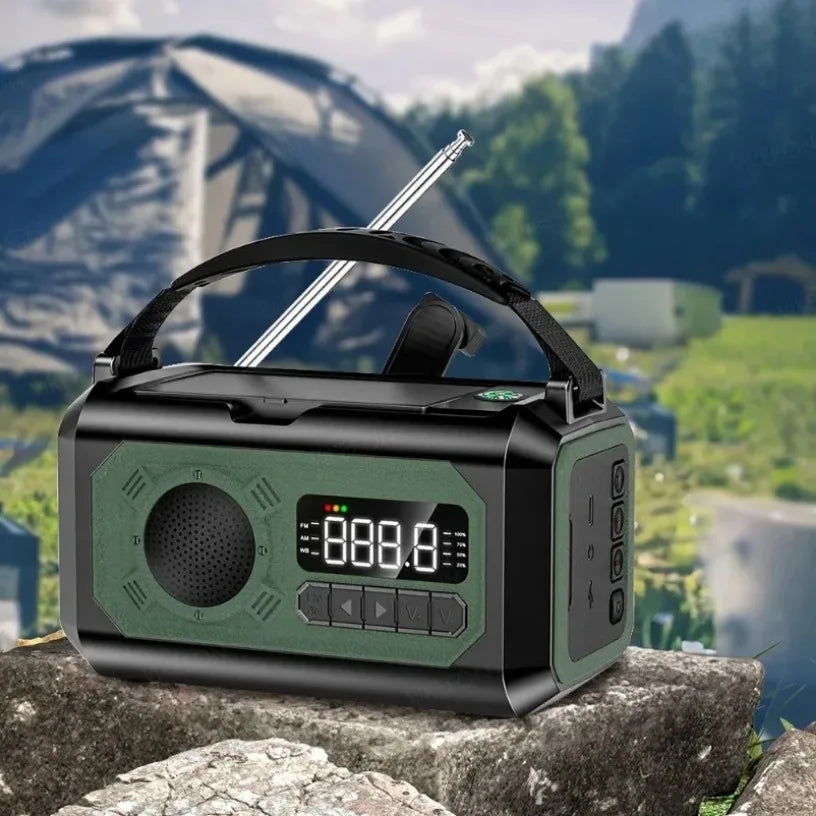 Radio de Secours Solaire 12000mAh – AM/FM/NOAA avec Lampe & Recharge USB