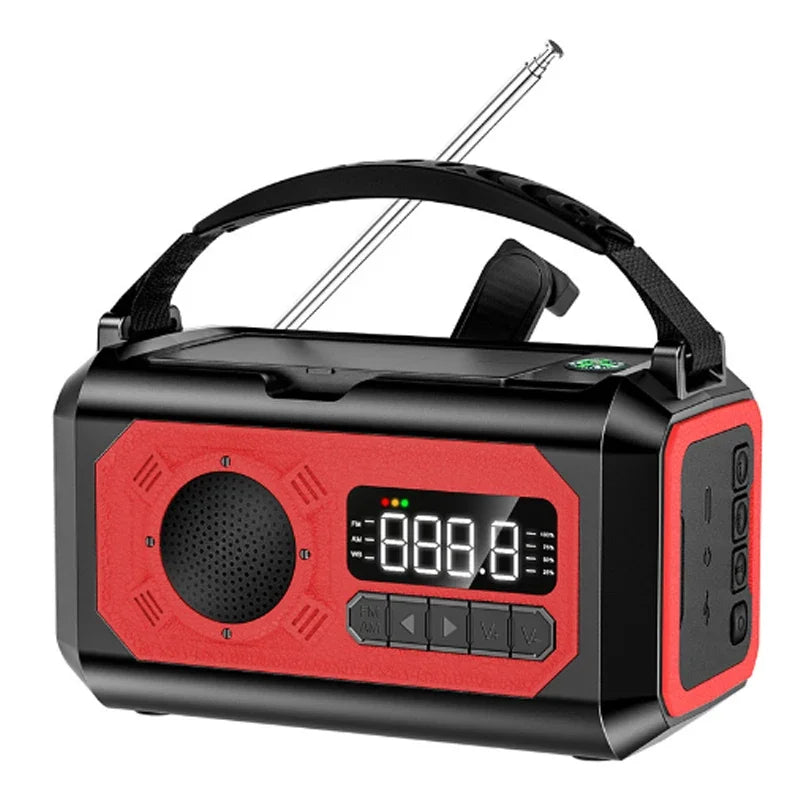 Radio de Secours Solaire 12000mAh – AM/FM/NOAA avec Lampe & Recharge USB