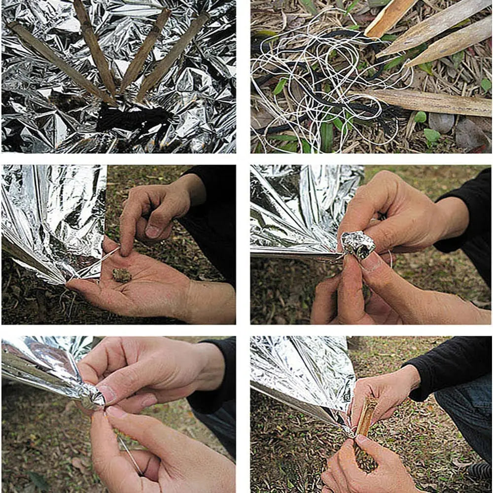 Lot de 3 Couvertures de Survie Thermiques 160×210 cm – Mylar Réfléchissant Étanche