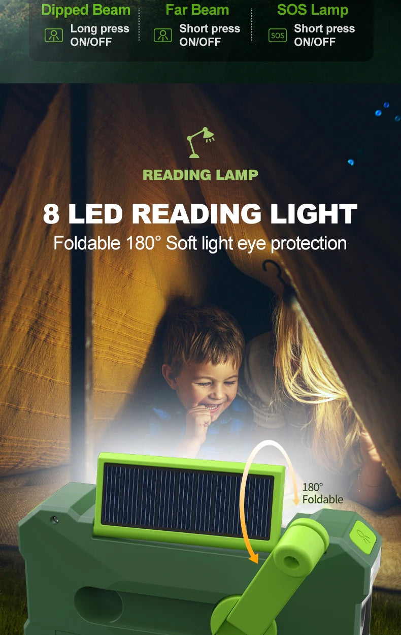 Radio d’Urgence Solaire 10000mAh – AM/FM/SW, LED, Manivelle & Recharge USB