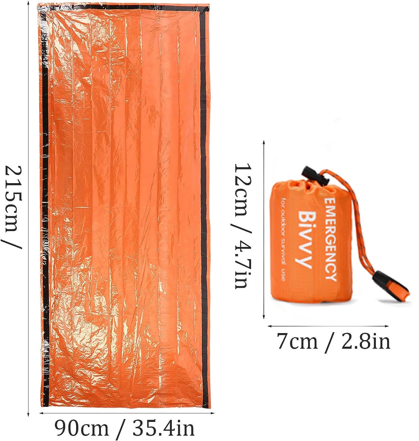 Sac de Couchage de Survie Thermique – Étanche, Réutilisable, Mylar 200×90 cm