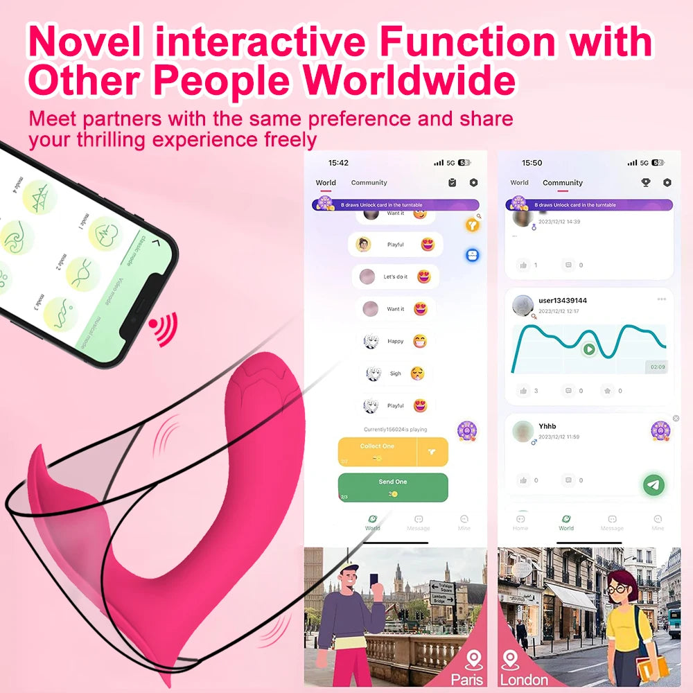 Vibromasseur Connecté Bluetooth – Stimulation Clitoridienne & G-Spot