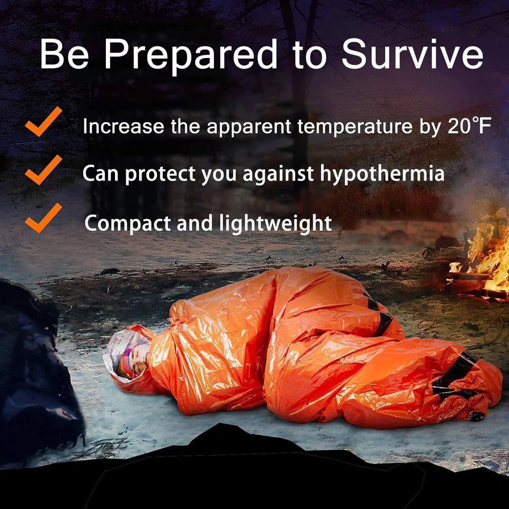 Sac de Couchage de Survie Thermique – Étanche, Réutilisable, Mylar 200×90 cm