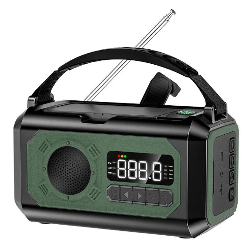 Radio de Secours Solaire 12000mAh – AM/FM/NOAA avec Lampe & Recharge USB