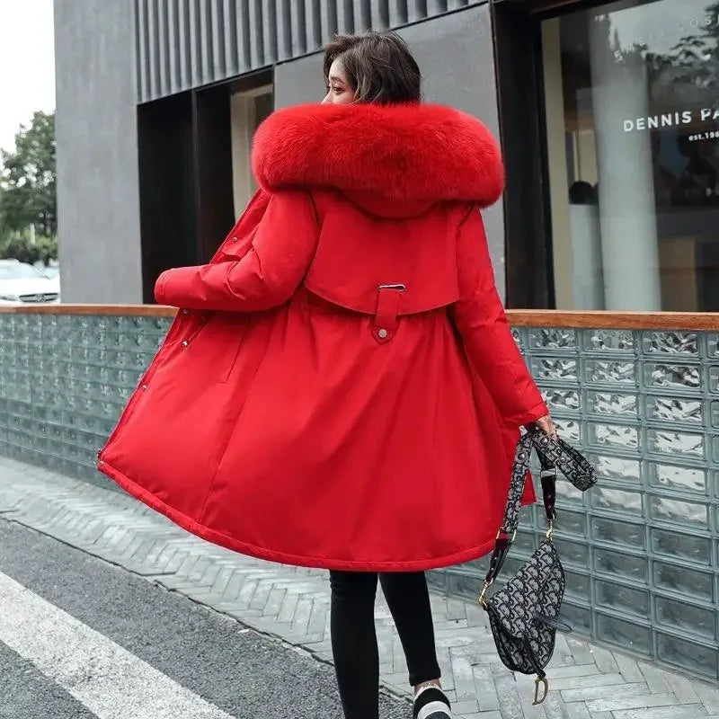 Manteau Hiver Femme Doublé Polaire – Parka Longue Oversize Style Coréen