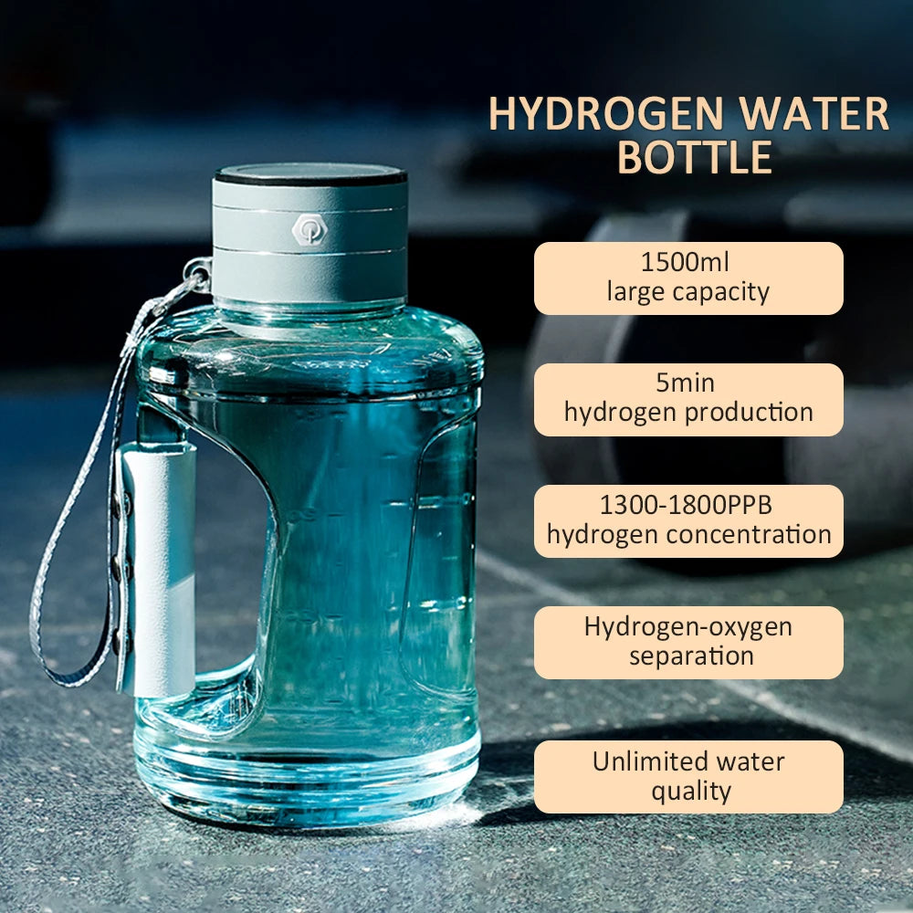Bouteille d’Eau Hydrogénée 1,5L – Enrichie en Hydrogène Moléculaire, Sport & Bien-Être