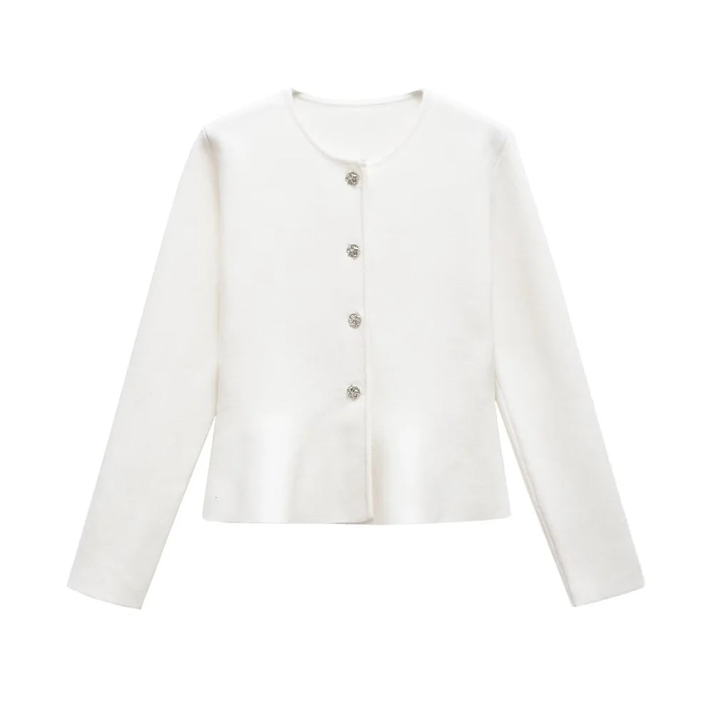 Veste Courte à Boutons Style Épuré – Printemps/Été Femme