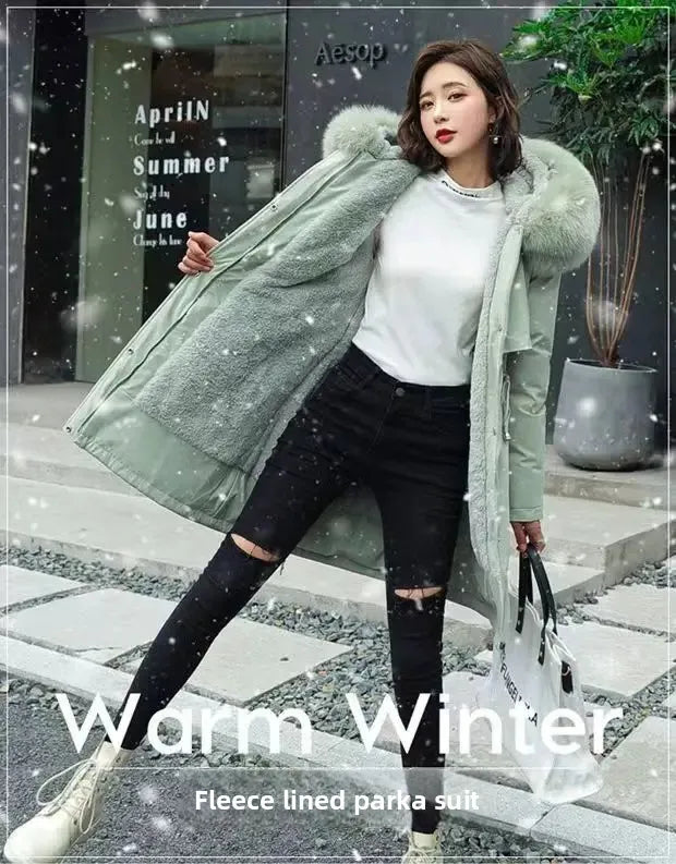 Manteau Hiver Femme Doublé Polaire – Parka Longue Oversize Style Coréen