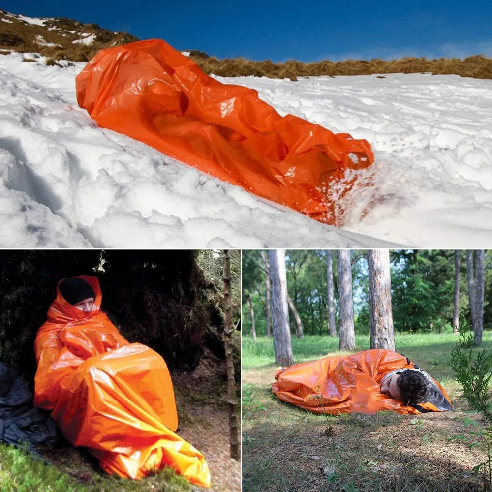 Sac de Couchage de Survie Thermique – Étanche, Réutilisable, Mylar 200×90 cm