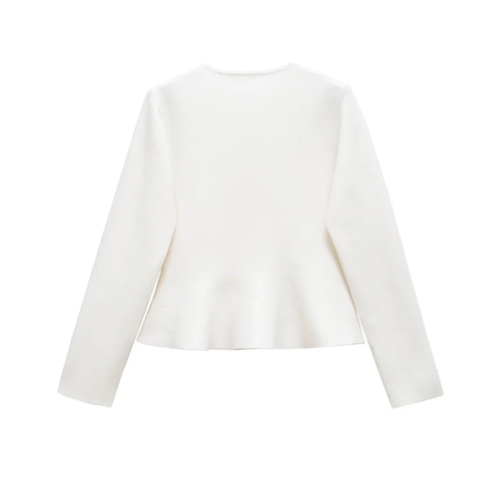 Veste Courte à Boutons Style Épuré – Printemps/Été Femme