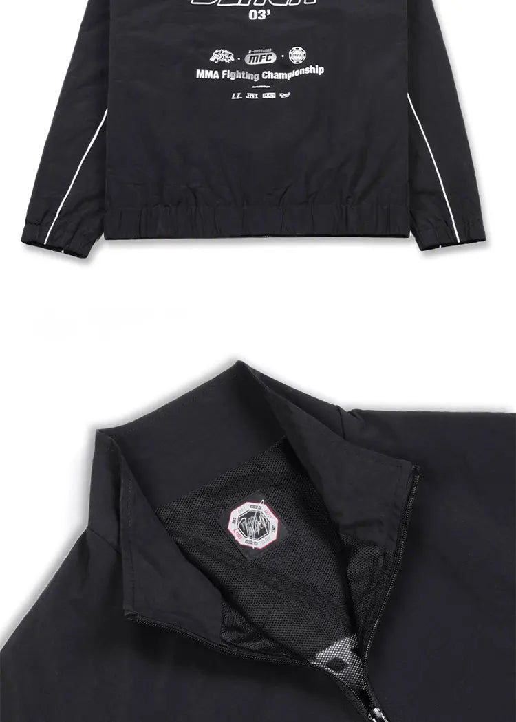 Veste Team Black Unisexe – Coupe-Vent Zippé Sport Style Loose