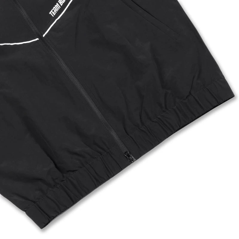 Veste Team Black Unisexe – Coupe-Vent Zippé Sport Style Loose