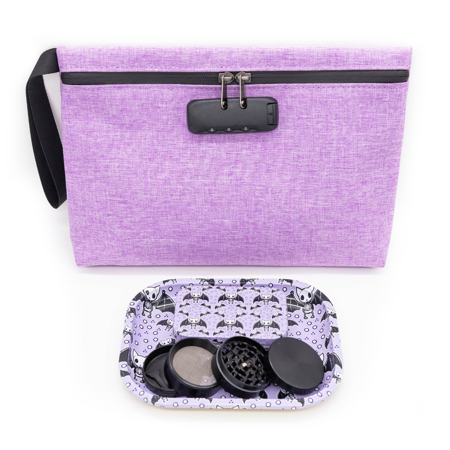 Set Rangement Fumeur 4pcs : Grinder, Plateau, Pochette Anti-Odeur by LSDLBoutique.ch
