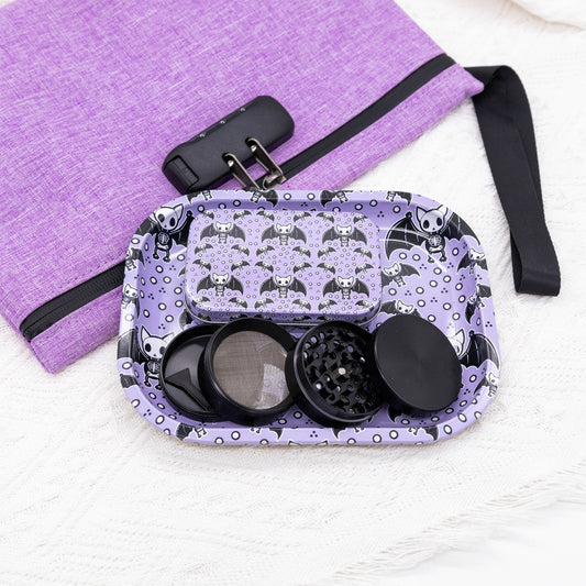 Set Rangement Fumeur 4pcs : Grinder, Plateau, Pochette Anti-Odeur by LSDLBoutique.ch