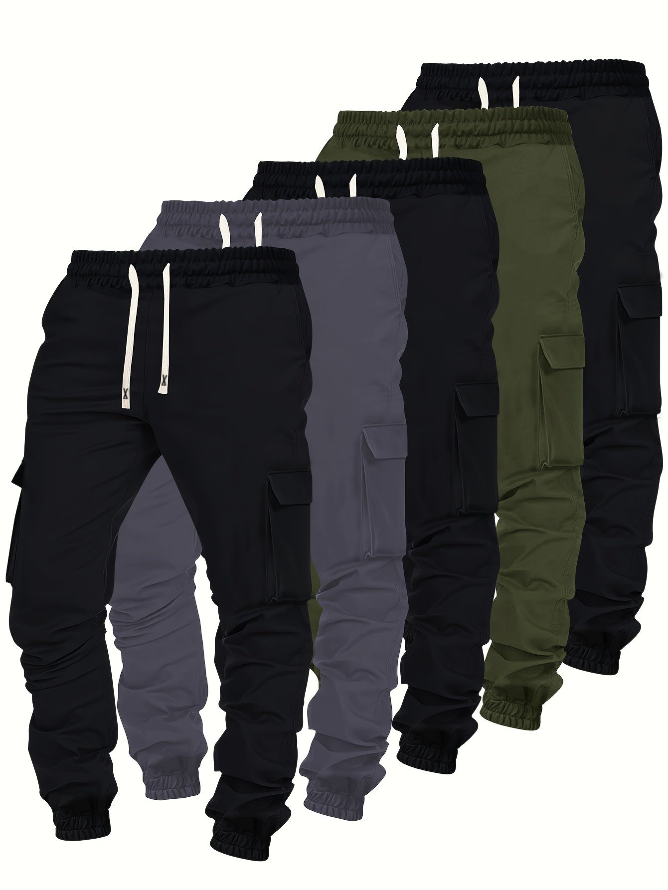 Lot de 5 Pantalons Cargo Homme – Multi-poches, Confort et Style Décontracté