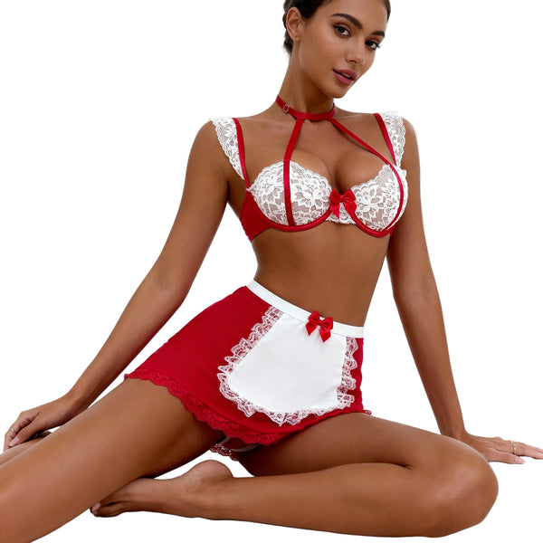 Les Secrets de Léa – Ensemble lingerie dentelle trois pièces – Louise