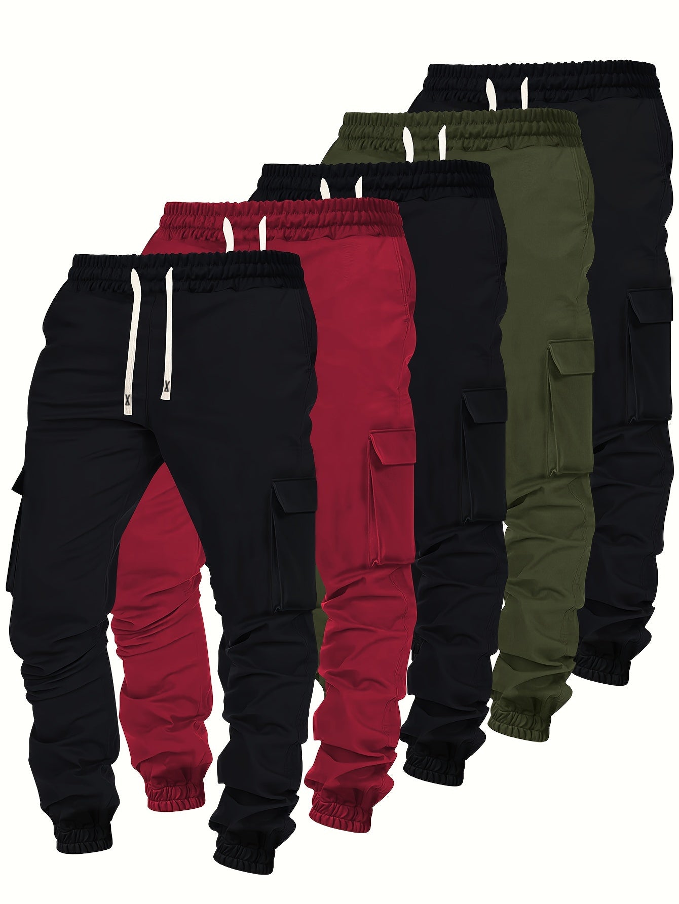 Lot de 5 Pantalons Cargo Homme – Multi-poches, Confort et Style Décontracté